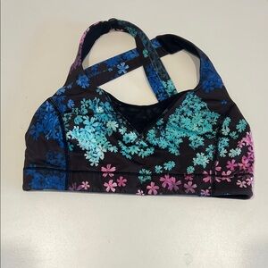 Lululemon Floral Sports Bra with Cross Back